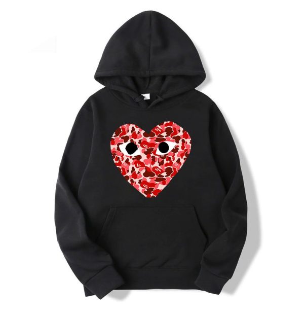 Comme Des Garcons Camo Heart Hoodie