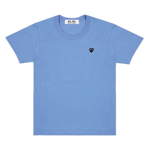 PLAY BASIC COLOURED T-SHIRT SMALL BLACK EMBLEM (BLUE)