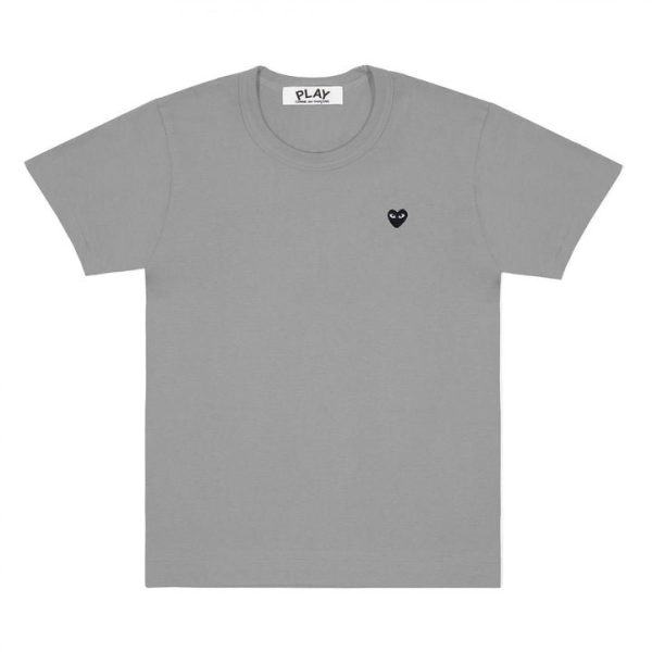 PLAY BASIC COLOURED T-SHIRT SMALL BLACK EMBLEM (GREY)