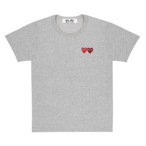 PLAY BASIC T-SHIRT TWO EMBLEMS (GREY)