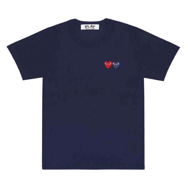 PLAY BASIC T-SHIRT TWO EMBLEMS (NAVY)