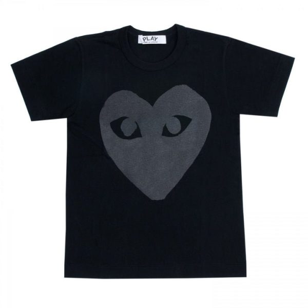 PLAY BLACK T-SHIRT BLACK HEART SCREENPRINT