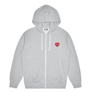 PLAY INVADERS ZIP HOODIE (GREY)