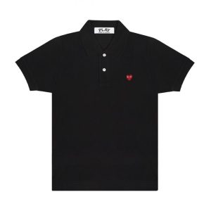 PLAY POLO SHIRT SMALL RED EMBLEM (BLACK)